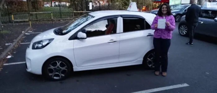Automatic Driving Lessons North London. Elif passed her practical driving test at the first attempt with Drive with Nik.