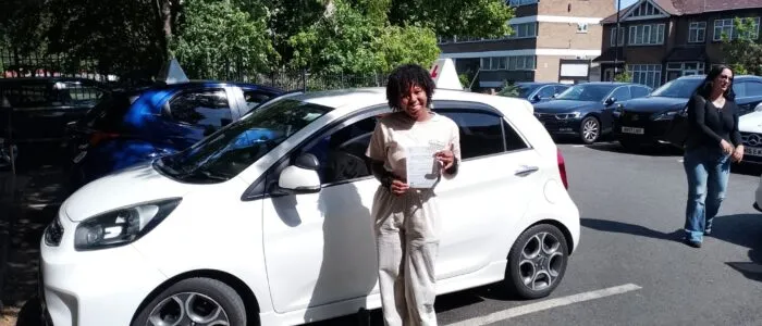 Automatic driving Lessons New Southgate. Aiyana passed her driving test first time with Drive with Nik.