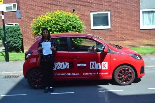 Automatic Driving Lessons Southgate. Anshu passed her driving test first time with Drive with Nik.